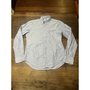 Gustin Shirt Adult Large Blue Button Up Chambray Work Shirt Long Sleeve Men's